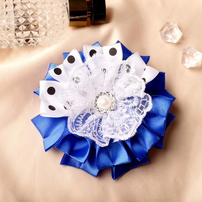 Резинка для волос "Бант-цветок" бело-синий
Резинка для волос "Бант-цветок" бело-синий