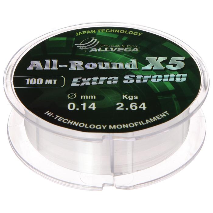 Леска Allvega All-round X5 0,14, 100 м
Леска Allvega All-round X5 0,14, 100 м