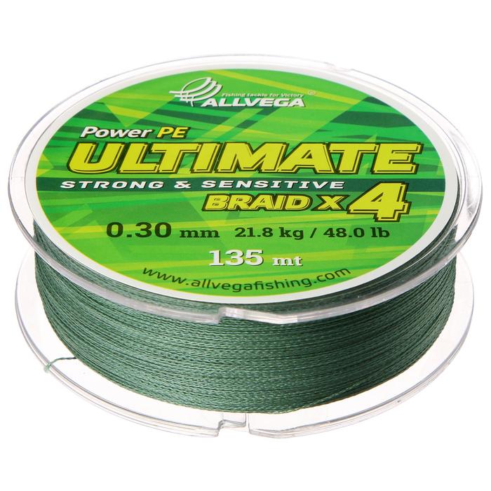 фото Леска плетёная allvega ultimate тёмно-зелёная 0.30, 135 м
