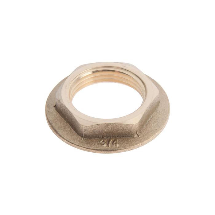 Контргайка TIM DF003, 3/4", внутренняя резьба, с ребордой, латунь