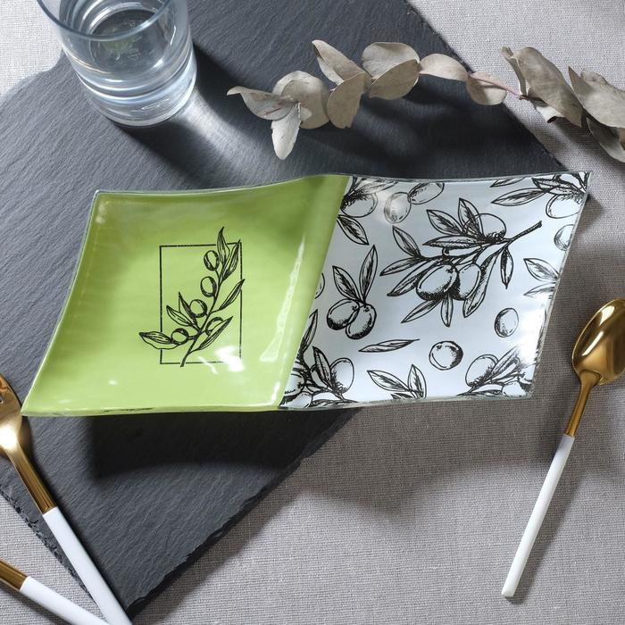 Менажница «Оливки», стекло, 12х25 см
Менажница «Оливки», стекло, 12х25 см