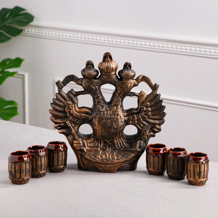 Набор для напитков "Герб Орёл", 7 предметов, бронза, 1/0.1 л
Набор для напитков "Герб Орёл", 7 предметов, бронза, 1/0.1 л