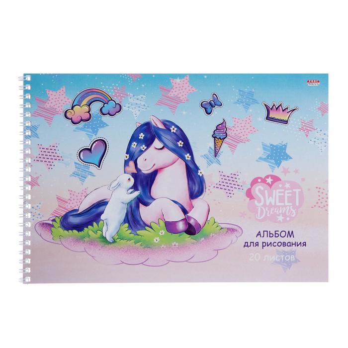 Альбом для рисования А4, 20 листов на гребне "Пони и зайчик", бумажная обложка, блок 100 г/м2
Альбом для рисования А4, 20 листов на гребне "Пони и зайчик", бумажная обложка, блок 100 г/м2