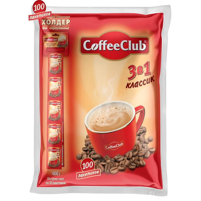 Кофе растворимый Coffee Club classic 3в1 18г
Кофе растворимый Coffee Club classic 3в1 18г