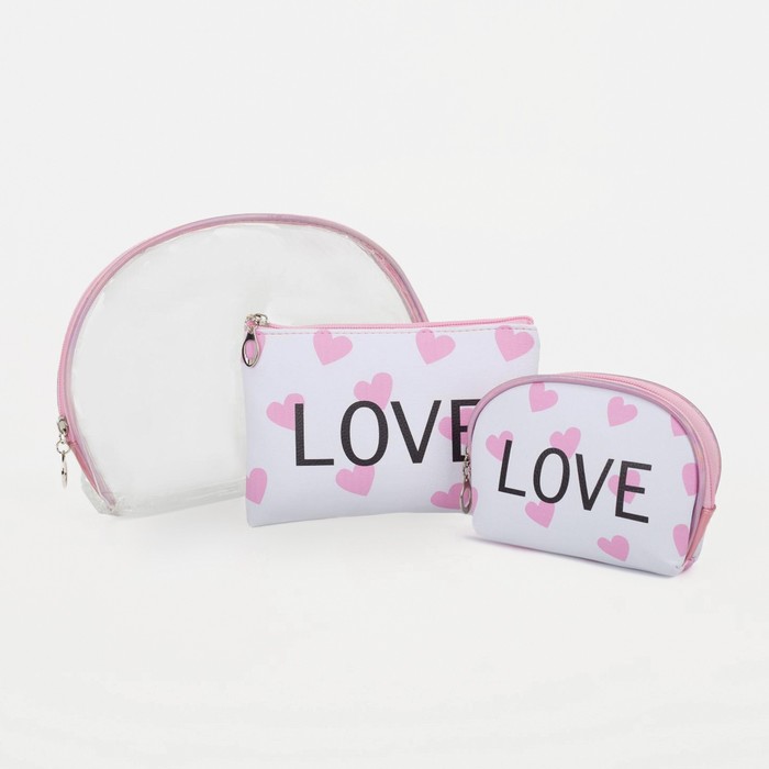 Набор косметичек на молнии, 3 в 1, цвет розовый
Набор косметичек на молнии, 3 в 1, цвет розовый