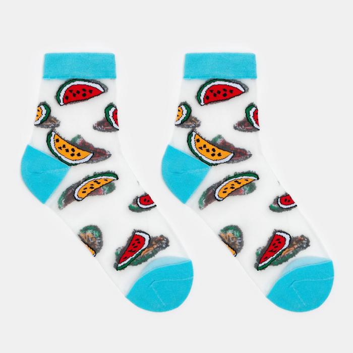Носки женские "Арбузики", цвет голубой, размер 36-40 
Носки женские "Арбузики", цвет голубой, размер 36-40