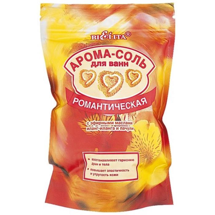 Арома-соль для ванн Belita "РОМАНТИЧЕСКАЯ с эфирными маслами иланг-иланга и пачули", 500г 
Арома-соль для ванн Belita "РОМАНТИЧЕСКАЯ с эфирными маслами иланг-иланга и пачули", 500г
