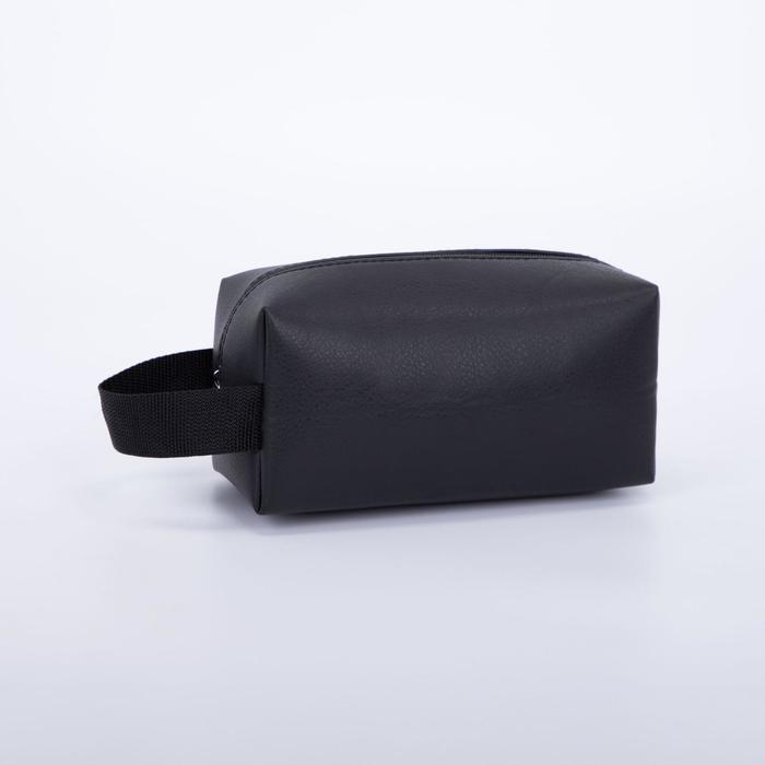 фото Косметичка, отдел на молнии, с ручкой, цвет чёрный