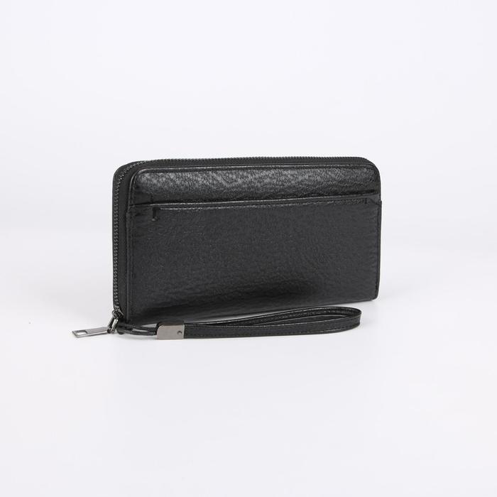 Портмоне мужское, отдел на молнии, хлястик, цвет чёрный
Портмоне мужское, отдел на молнии, хлястик, цвет чёрный