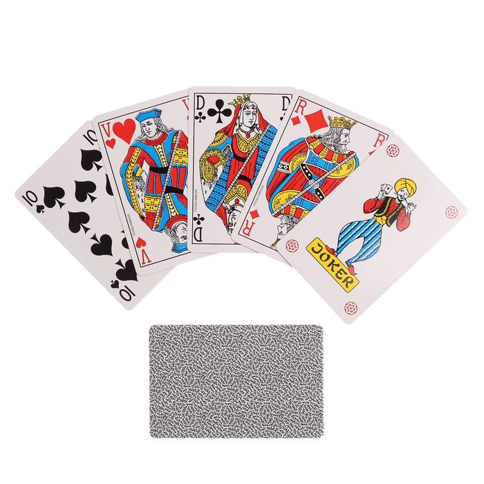 Карты игральные бумажные 55 шт, 280 гр/м2, 8.7х5.6 см, микс
Карты игральные бумажные 55 шт, 280 гр/м2, 8.7х5.6 см, микс