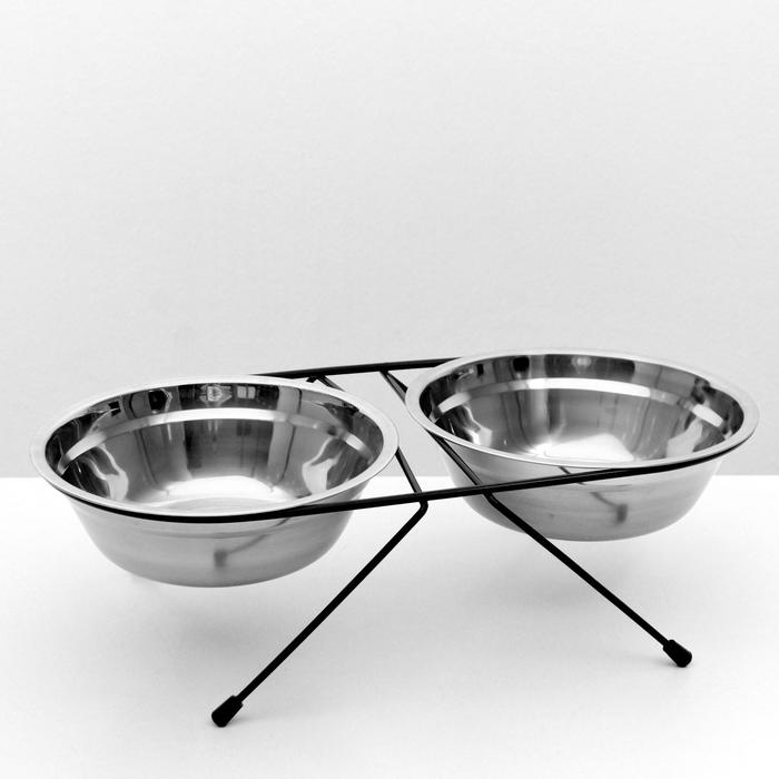 Набор из 2 мисок для собак Пижон, на подставке, чёрная подставка, 2 х 1 л
Набор из 2 мисок для собак Пижон, на подставке, чёрная подставка, 2 х 1 л