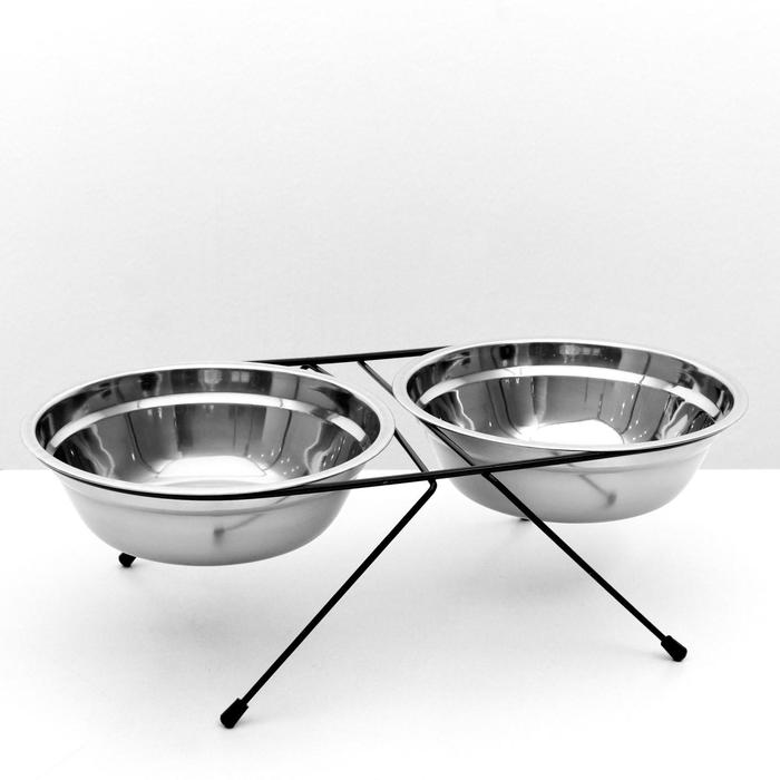 Набор из 2 мисок на подставке, 2 х 1,5 л, чёрная подставка
Набор из 2 мисок на подставке, 2 х 1,5 л, чёрная подставка