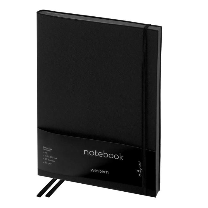 Колледж-тетрадь Western А4, 80 листов в клетку, кожзам чёрный срез, с резинкой, чёрная
Колледж-тетрадь Western А4, 80 листов в клетку, кожзам чёрный срез, с резинкой, чёрная
