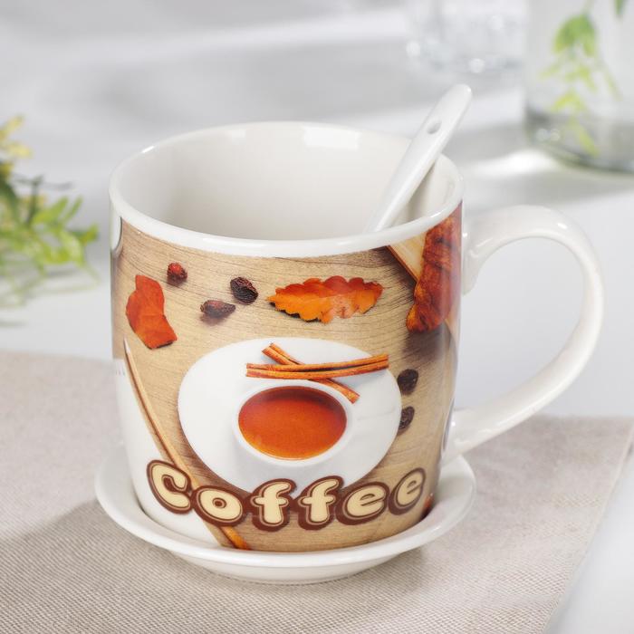 Кружка «Кофе», 360 мл, с подставкой и ложкой, рисунок МИКС
Кружка «Кофе», 360 мл, с подставкой и ложкой, рисунок МИКС