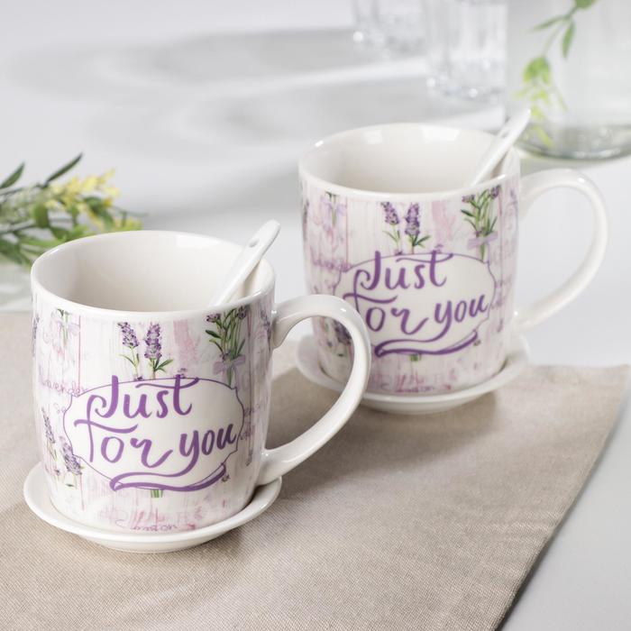 Набор кружек «Просто для тебя», 360 мл, 2 шт, с ложками и подставками, рисунок МИКС
Набор кружек «Просто для тебя», 360 мл, 2 шт, с ложками и подставками, рисунок МИКС