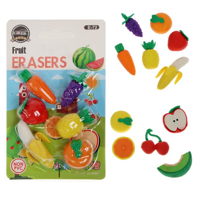 Набор ластиков фигурных, 5 штук "Фрукты/Овощи", МИКС
Набор ластиков фигурных, 5 штук "Фрукты/Овощи", МИКС