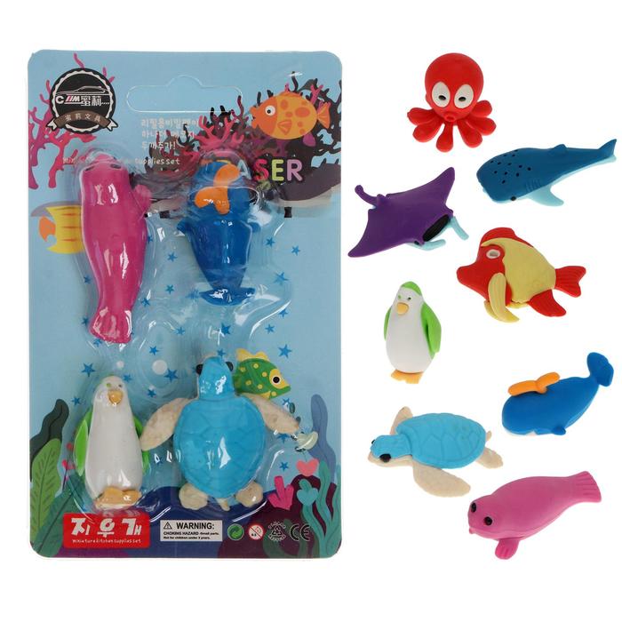 Набор фигурных ластиков "Морские обитатели", 4 штуки, МИКС
Набор фигурных ластиков "Морские обитатели", 4 штуки, МИКС