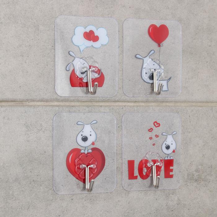 Набор крючков на липучке «Любовь», 4 шт, рисунок МИКС
Набор крючков на липучке «Любовь», 4 шт, рисунок МИКС