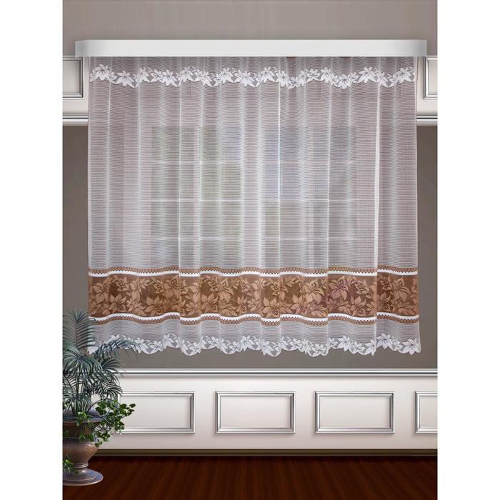 Гардина, размер 300 х 160 см, цвет белый/коричневый
Гардина, размер 300 х 160 см, цвет белый/коричневый