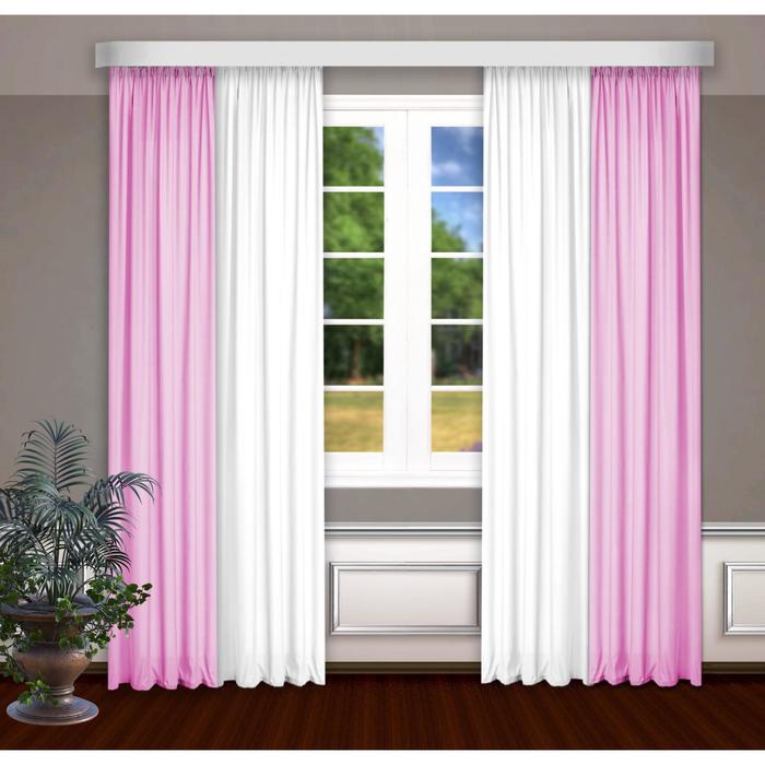 Шторы, размер, 145 х 270 см - 2 шт., цвет белый/розовый
Шторы, размер, 145 х 270 см - 2 шт., цвет белый/розовый