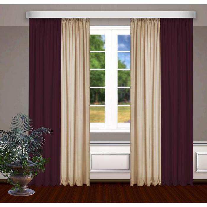 Шторы, размер, 145 х 270 см - 2 шт., цвет бордо/бежевый
Шторы, размер, 145 х 270 см - 2 шт., цвет бордо/бежевый