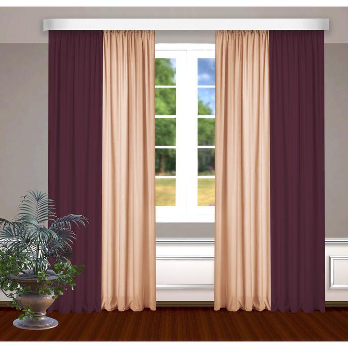 Шторы, размер, 145 х 270 см - 2 шт., цвет бордо/персик
Шторы, размер, 145 х 270 см - 2 шт., цвет бордо/персик