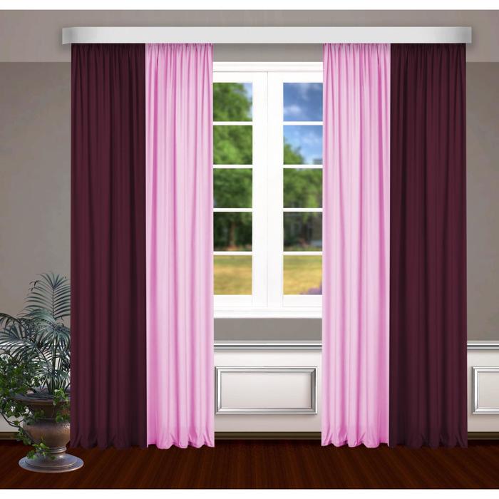Шторы, размер, 145 х 270 см - 2 шт., цвет бордо/розовый
Шторы, размер, 145 х 270 см - 2 шт., цвет бордо/розовый