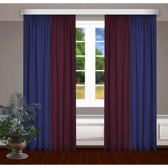Шторы, размер, 145 х 270 см - 2 шт., цвет синий/бордо
Шторы, размер, 145 х 270 см - 2 шт., цвет синий/бордо