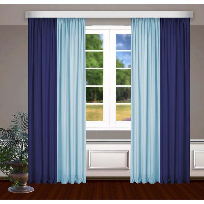 Шторы, размер, 145 х 270 см - 2 шт., цвет синий/голубой
Шторы, размер, 145 х 270 см - 2 шт., цвет синий/голубой