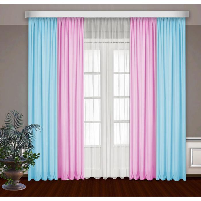 Шторы, размер, 145 х 270 см - 2 шт., тюль 300 х 270 см, цвет голубой/розовый
Шторы, размер, 145 х 270 см - 2 шт., тюль 300 х 270 см, цвет голубой/розовый