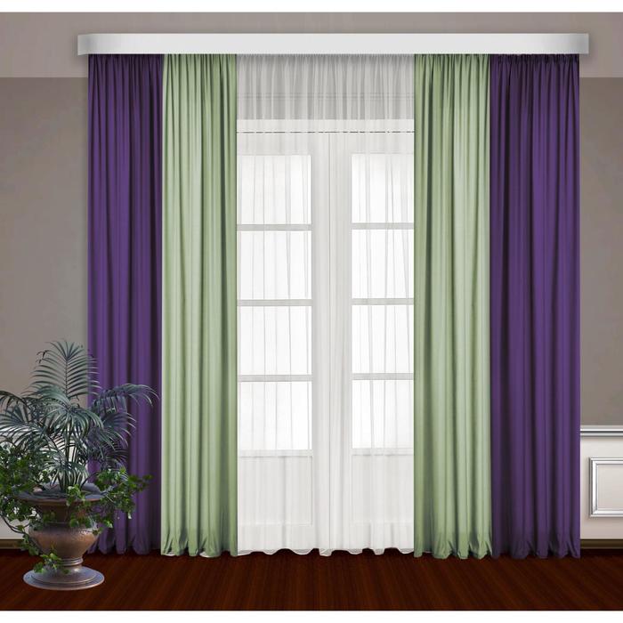 Шторы, размер, 145 х 270 см - 2 шт., тюль 300 х 270 см, цвет фиолет/фисташка
Шторы, размер, 145 х 270 см - 2 шт., тюль 300 х 270 см, цвет фиолет/фисташка