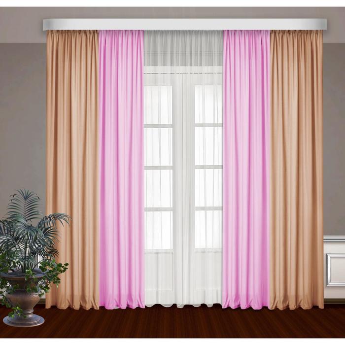 Шторы, размер, 145 х 270 см - 2 шт., тюль 300 х 270 см, цвет розовый/персик
Шторы, размер, 145 х 270 см - 2 шт., тюль 300 х 270 см, цвет розовый/персик
