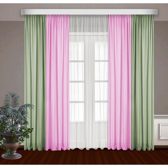 Шторы, размер, 145 х 270 см - 2 шт., тюль 300 х 270 см, цвет розовый/фисташка
Шторы, размер, 145 х 270 см - 2 шт., тюль 300 х 270 см, цвет розовый/фисташка