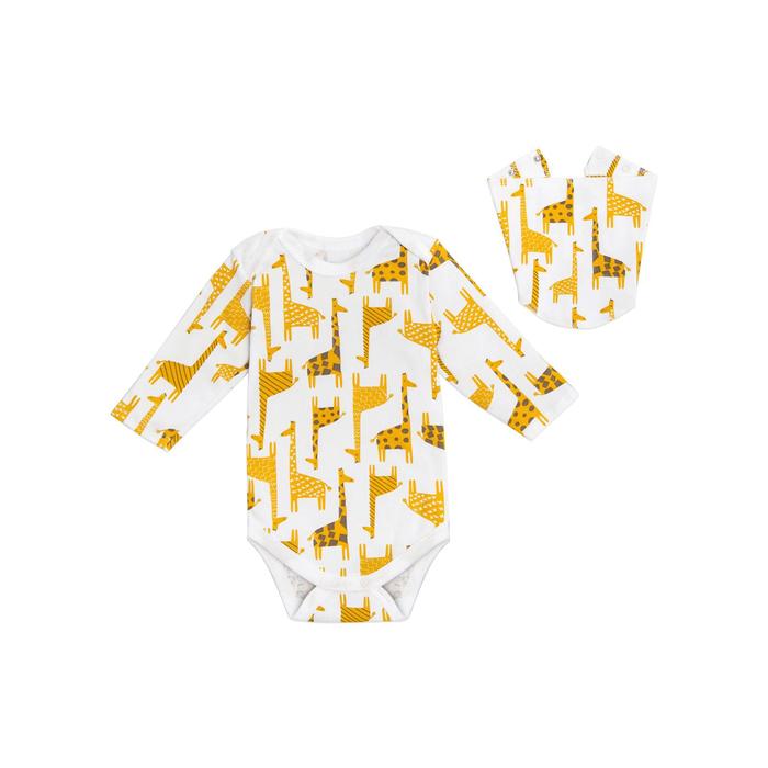 Боди с косынкой «Жирафики», рост 74 см, цвет белый