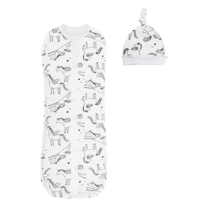 Пеленка-кокон на молнии, с шапочкой Soft Hugs «Единороги», размер 56-68
Пеленка-кокон на молнии, с шапочкой Soft Hugs «Единороги», размер 56-68