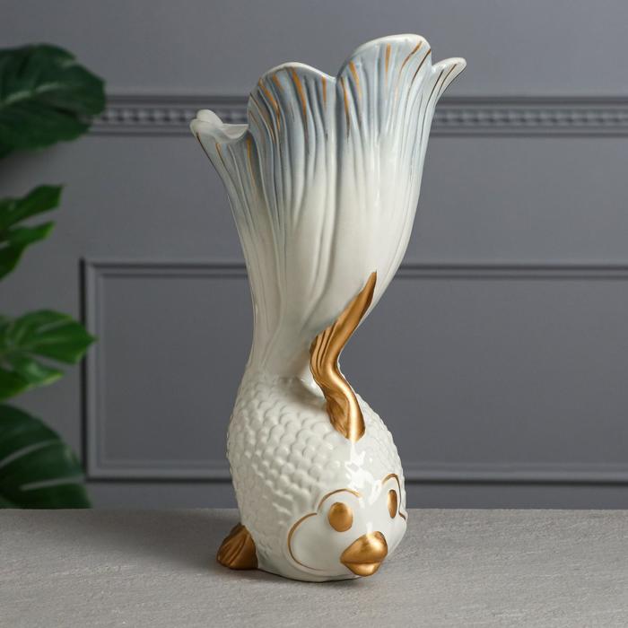 Ваза керамическая "Рыбка", настольная, декор золотистый, перламутр, 32.5 см
Ваза керамическая "Рыбка", настольная, декор золотистый, перламутр, 32.5 см