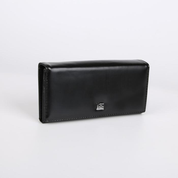 Кошелёк женский, 3 отдела на магните, цвет чёрный 
Кошелёк женский, 3 отдела на магните, цвет чёрный