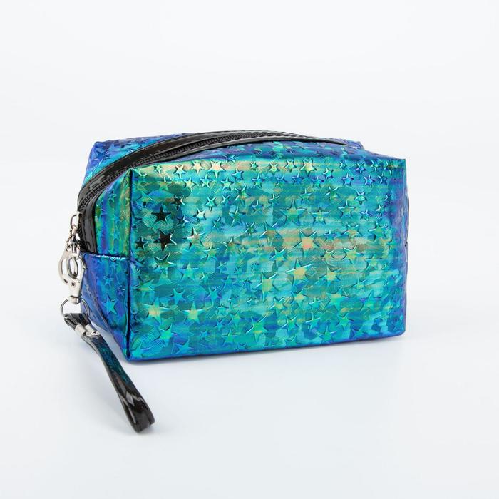 фото Косметичка дор перламутр, 17*8*11, отд на молнии, с ручкой, синий