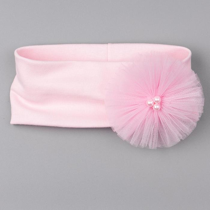 фото Повязка для девочки, цвет светло-розовый, размер 47-50 см (1,5-3 года) русбубон
