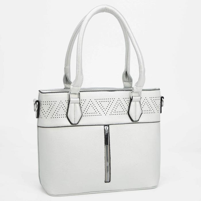 Сумка-тоут, отдел на молнии, цвет серебристый
Сумка-тоут, отдел на молнии, цвет серебристый