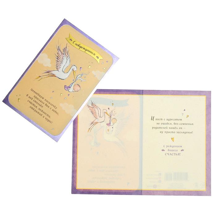 Открытка "С новорожденным" фольга, конгрев, аист, 12 х 18 см
Открытка "С новорожденным" фольга, конгрев, аист, 12 х 18 см