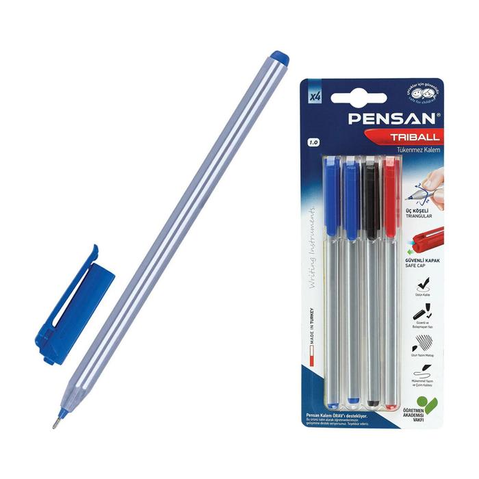 Набор ручек шариковых масляных Pensan "Triball Colored", 3 цвета, 4 ручки, микс, узел 1 мм, линия письма 0,5 мм, блистер
Набор ручек шариковых масляных Pensan "Triball Colored", 3 цвета, 4 ручки, микс, узел 1 мм, линия письма 0,5 мм, блистер