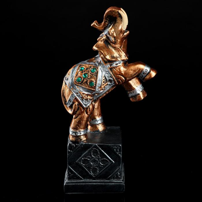 Статуэтка "Слон на кубе", бронза, цветной, 31см
Статуэтка "Слон на кубе", бронза, цветной, 31см