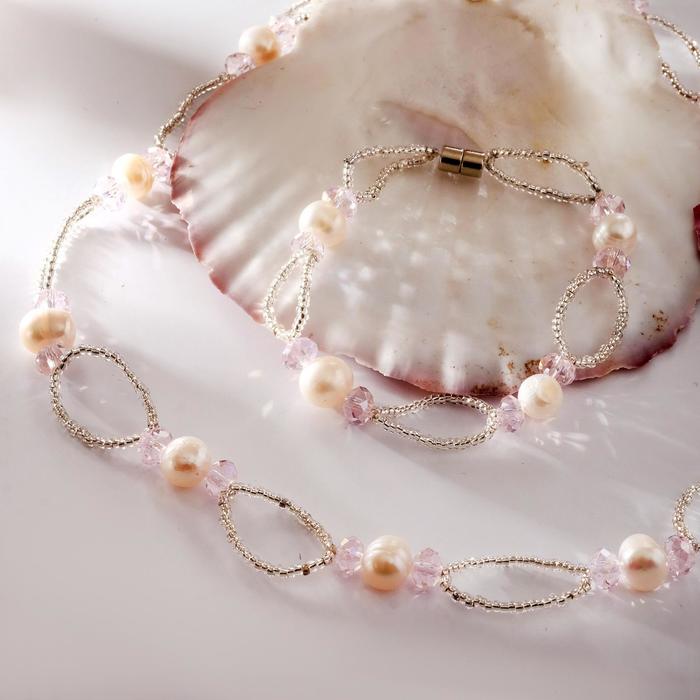 Набор 2 предмета: бусы, браслет на магните "Жемчуг речной" с бисером и хрусталём, дуо, цвет розовый
Набор 2 предмета: бусы, браслет на магните "Жемчуг речной" с бисером и хрусталём, дуо, цвет розовый