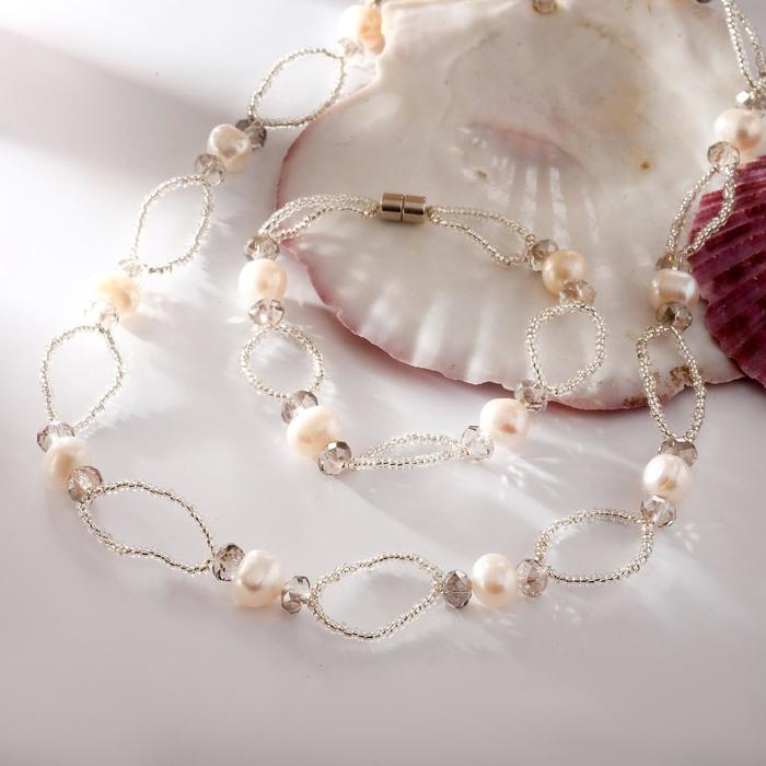 Набор 2 предмета: бусы, браслет на магните "Жемчуг речной" с бисером и хрусталём, дуо, цвет серый
Набор 2 предмета: бусы, браслет на магните "Жемчуг речной" с бисером и хрусталём, дуо, цвет серый