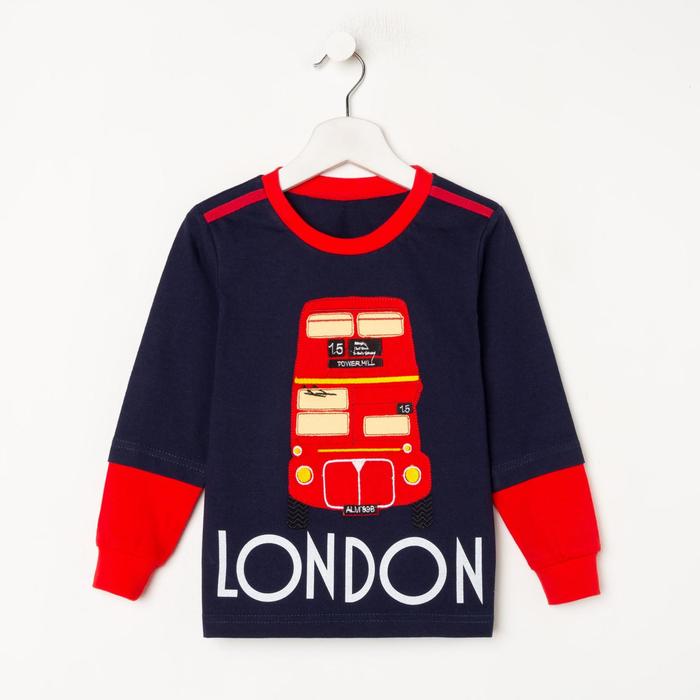 Лонгслив для мальчика, цвет синий/красный, рост 98 см 
Лонгслив для мальчика, цвет синий/красный, рост 98 см