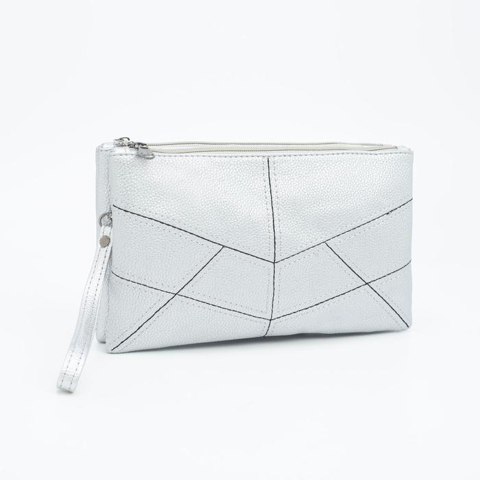 Клатч, отдел на молнии, длинный ремень, цвет серебристый
Клатч, отдел на молнии, длинный ремень, цвет серебристый