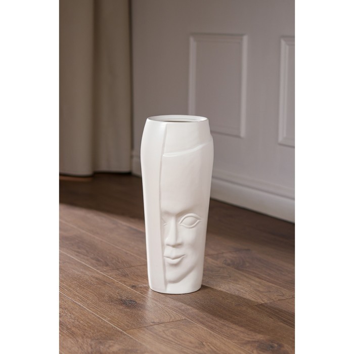 Ваза керамическая "Лицо", напольная, белая, матовая, 42 см 
Ваза керамическая "Лицо", напольная, белая, матовая, 42 см
