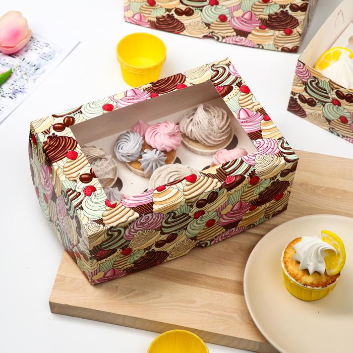 Упаковка на 6 капкейков с окном,"Пирожные", 25 х 17 х 10 см
Упаковка на 6 капкейков с окном,"Пирожные", 25 х 17 х 10 см