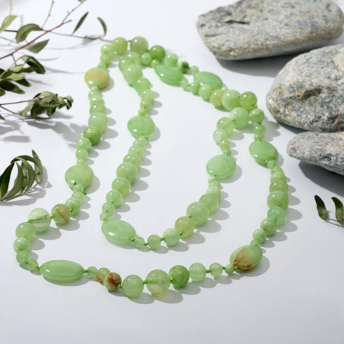 фото Бусы овал через шарики "оникс", 130см